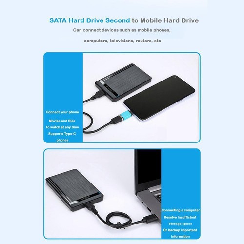 Externes USB 3.0 SATA-Festplattengehäuse. 2,5-Zoll-Festplattengehäuse Ware P3S9 - Afbeelding 10 van 20