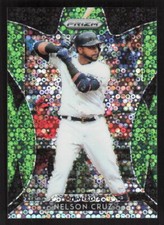 2019 Panini Prizm Nelson Cruz Lime Green Donut Circles SN #111 Card #/199