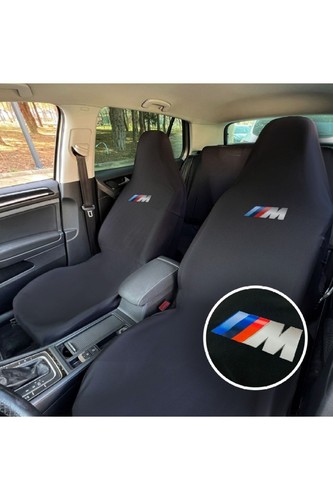 Per Bmw M Set Completo Coprisedili Auto Tessuto Elastico Lavabile Nero Copris...