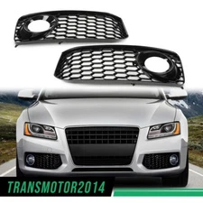 Fit For 08-12 AUDI A5 S-Line S5 HONEYCOMB Bumper Fog Light Lamp Grill Cover New