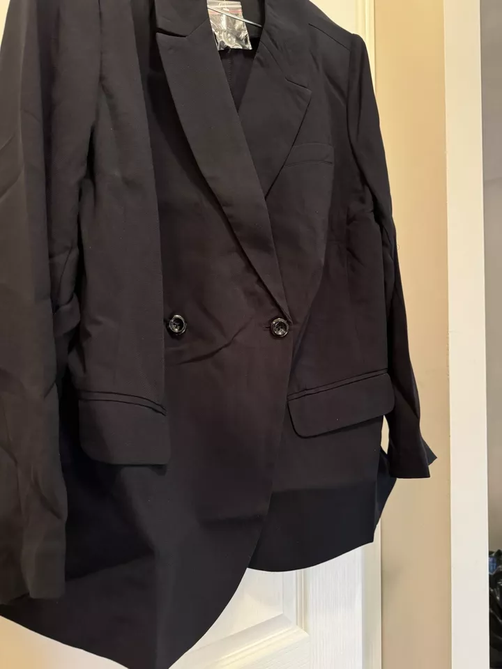 NWT Roaman's Women's Plus Size Double-Breasted Black Blazer 18W - Image 2 of 4