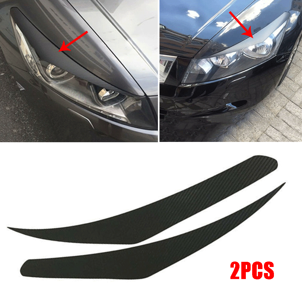 For 20082012 Honda Accord Headlight Lamp Eyebrow Trim Sticker Carbon