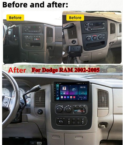 Dodge Ram Radio 4 64GB 8-Core Car Radio Stereo For Dodge RAM 1500 2500 3500 2002 2003 2004 2005 Upgrade Head Unit, 9" QLED Touch Screen Android 13 GPS Navigation With Car-Play Android