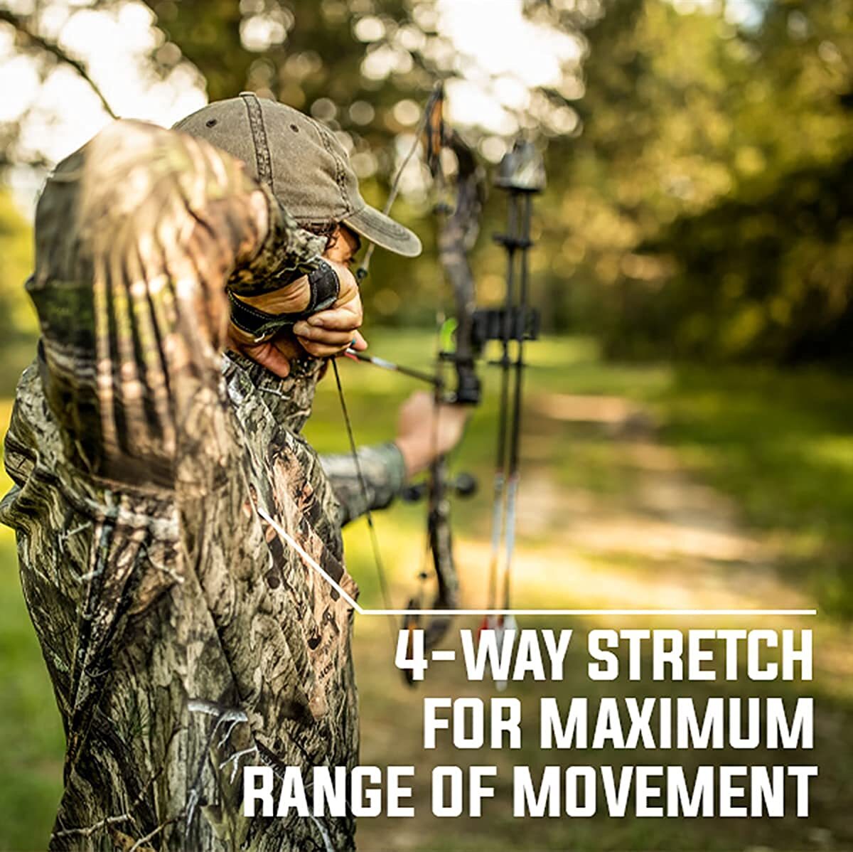 Mossy Oak Men's Hunting Shirts Lightweight Camo Tibbee Tech Stretch