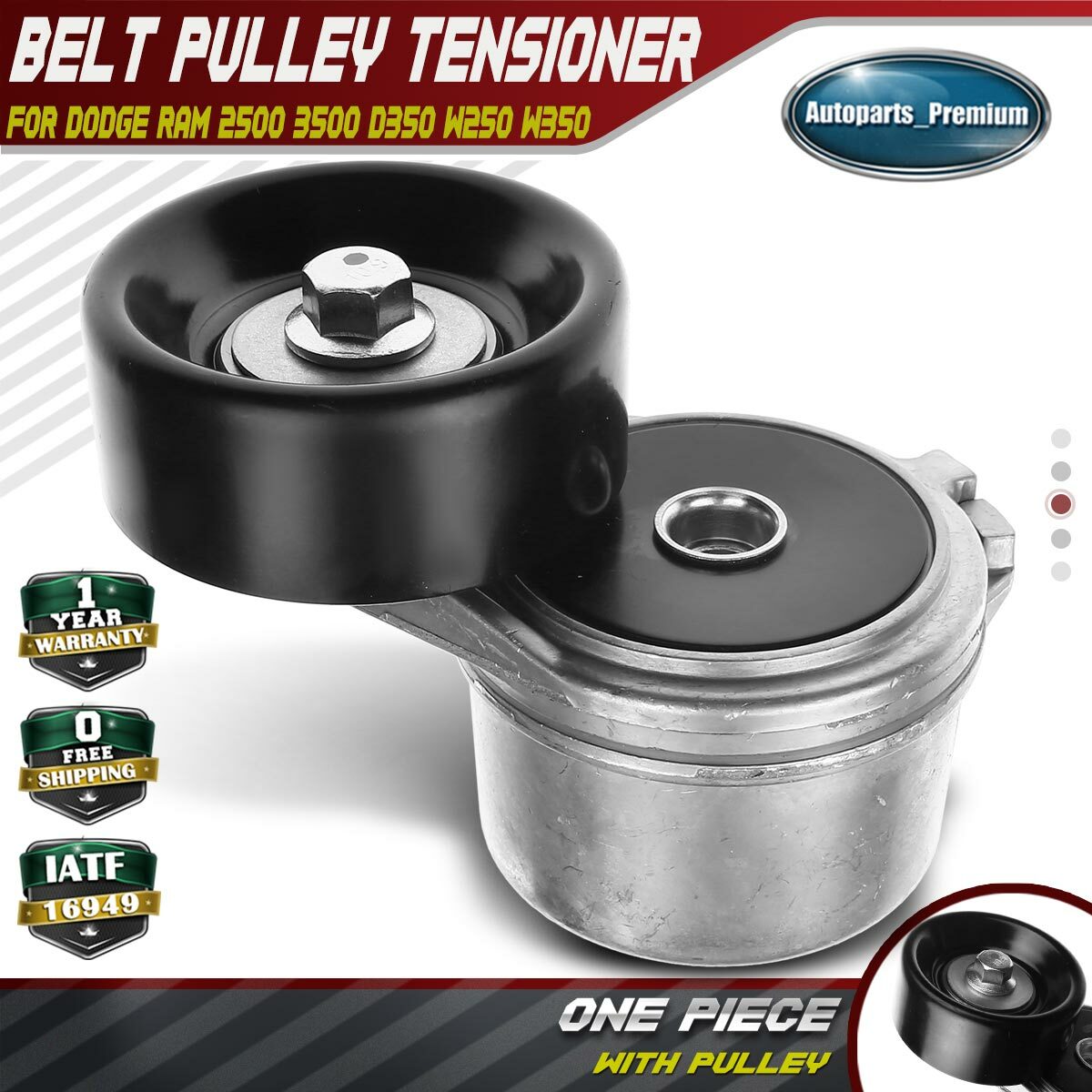 Dodge Ram 2500 3500 5.9L 8.0L Belt Tensioner Pulley 53008642-image