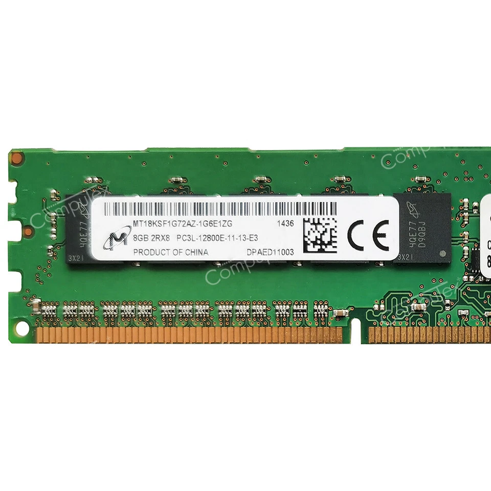 Micron+Crucial 32GB 4X8GB PC3L-12800E 1600MHZ 1.35V ECC Un-buffered UDIMM Memory - Image 3 of 4