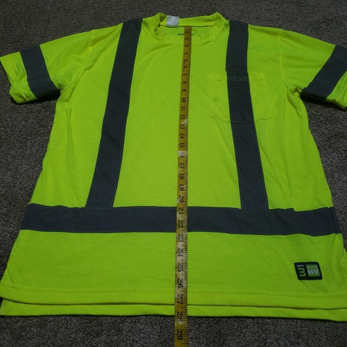 Berne HV Reflective ANSI 3 Neon Vest Striped Short Sleeve Adult Men's L Large - Picture 5 of 7