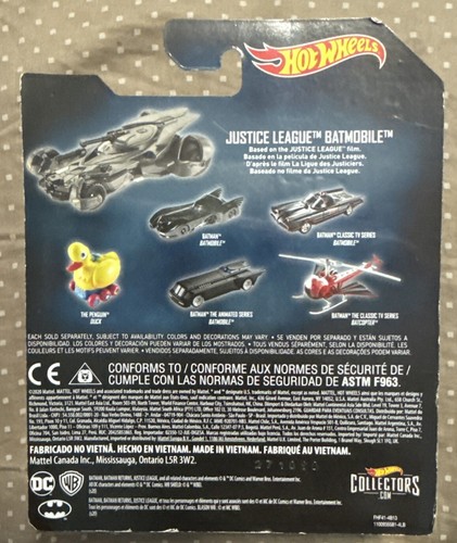 2021 Hot Wheels Collectors Justice League Batmobile DC Comics 1:50 Scale - Picture 3 of 6
