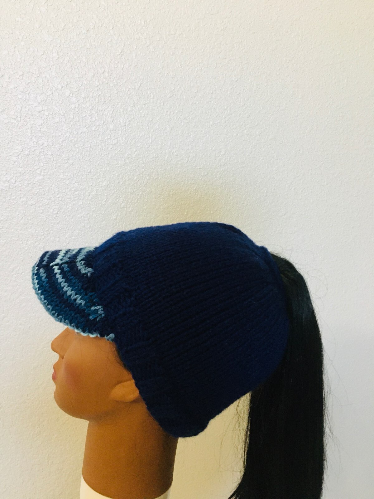 PONY Cappello berretto da sci donna fatto a mano in maglia berretto coda di cavallo $12