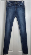 Flying Monkey Platinum Jean Women 25 (Sz 2) Skinny Blue Whiskered USA MADE 25x32