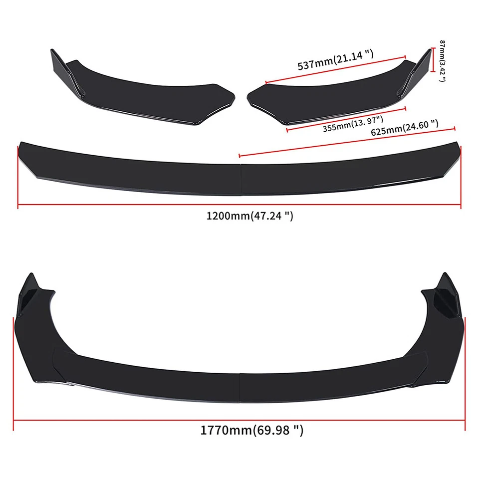 Front Bumper Lip Spoiler Splitter Air Dam strut rod for DODGE Neon Challenger Foto 2 de 4