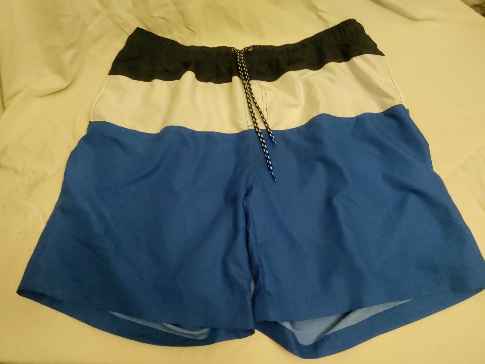 Men's OP Ocean Pacific Blue & White Stripe 100 Polyester Board Shorts