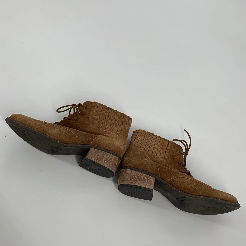 $215 Anthropologie Matisse Price Botines de Gamuza con Cordones 7.5 Para Mujer Marrón Boho Foto 4 de 4