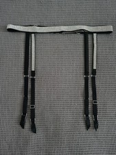 Victoria's Secret silver diamante gemstone black satin adjustable suspender belt