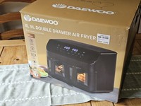 Daewoo 9L XL Digital Dual Drawer Air Fryer Black. Brand New In Box