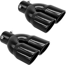 2pcs Dual Exhaust Tip 2.4 Inch Inlet Universal Car Exhaust Tips Curved Muffler