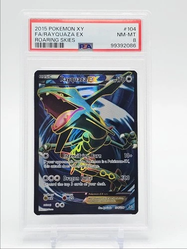RAYQUAZA EX 2015 POKEMON XY ROARING SKIES RARE 104/108 PSA 8 Q1036