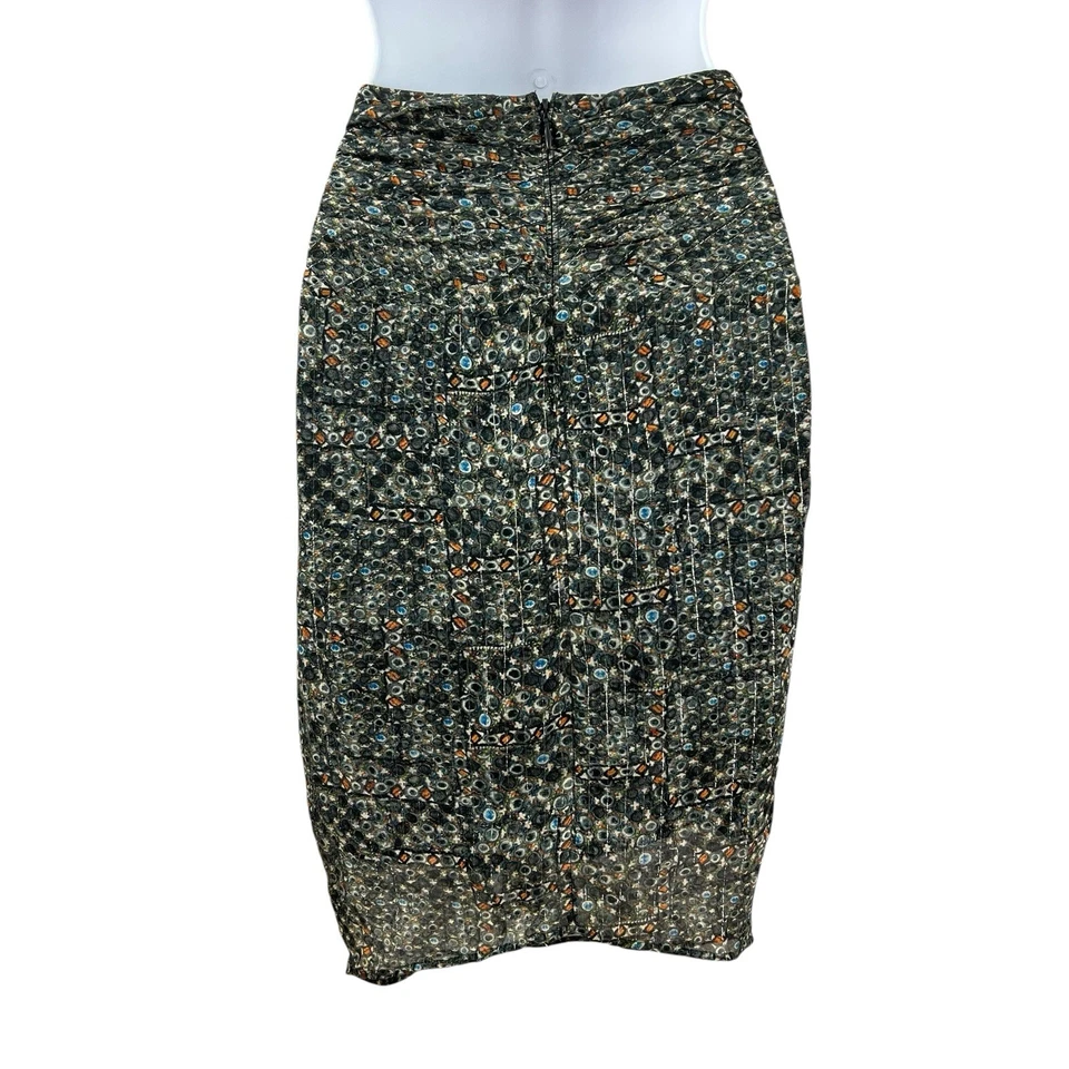 Isabel Marant Pour H&M Skirt Womens Size 8 Black Silk Jewel Tones - Image 2 of 4