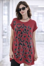 Marc By Marc Jacobs Shirt Dress Pink Abstract Leopard Print Side Zip Tunic M