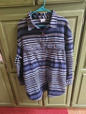 Columbia Calico Basin Women XXL Blue Gray Striped Shacket