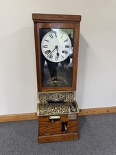 Blick Antique Mechanical Time Recorder Wall Clock Roman Numerals Oak London