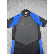 SeaQuest 2mm Shorty Wetsuit Mens Blue Black Neoprene Short Sleeve Surf Dive