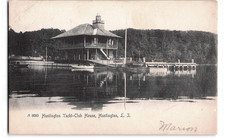 Early 1900's Postcard, Yacht-Club House, Harbor, Huntington, New York