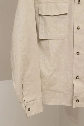 Reiss Kimchi Men's Beige Linen & Cotton Twin Pocket Jacket Size M image 5