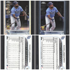 2022 Topps Chrome #161 Randy Arozarena Tampa Bay Rays Prism Refractor + Base Lot