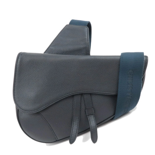 Christian Dior Dior Homme Leather Saddle Body Bag Dark Navy Authentic