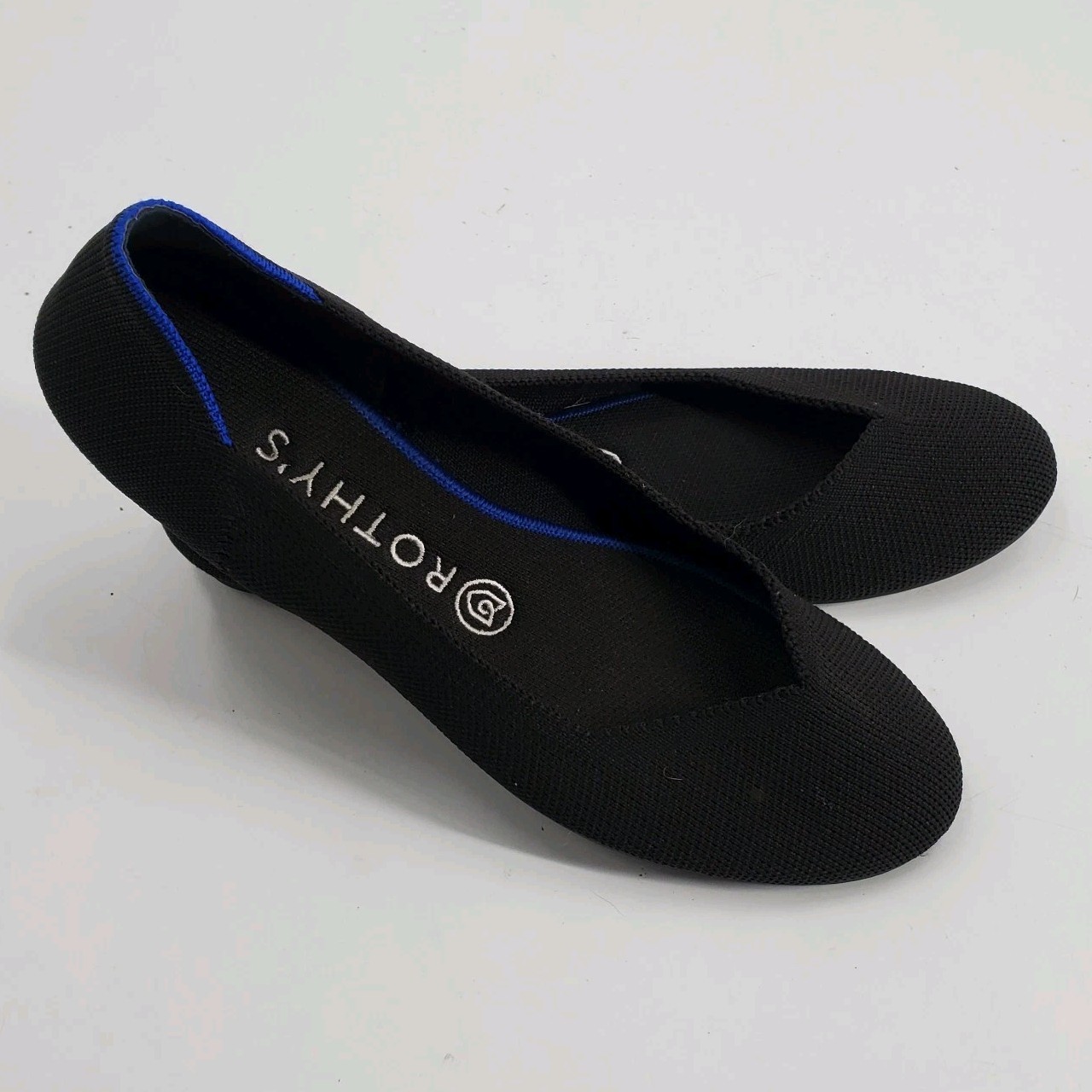 Women's Rothys The Flat Black Solid Round Toe Sho… - image 2