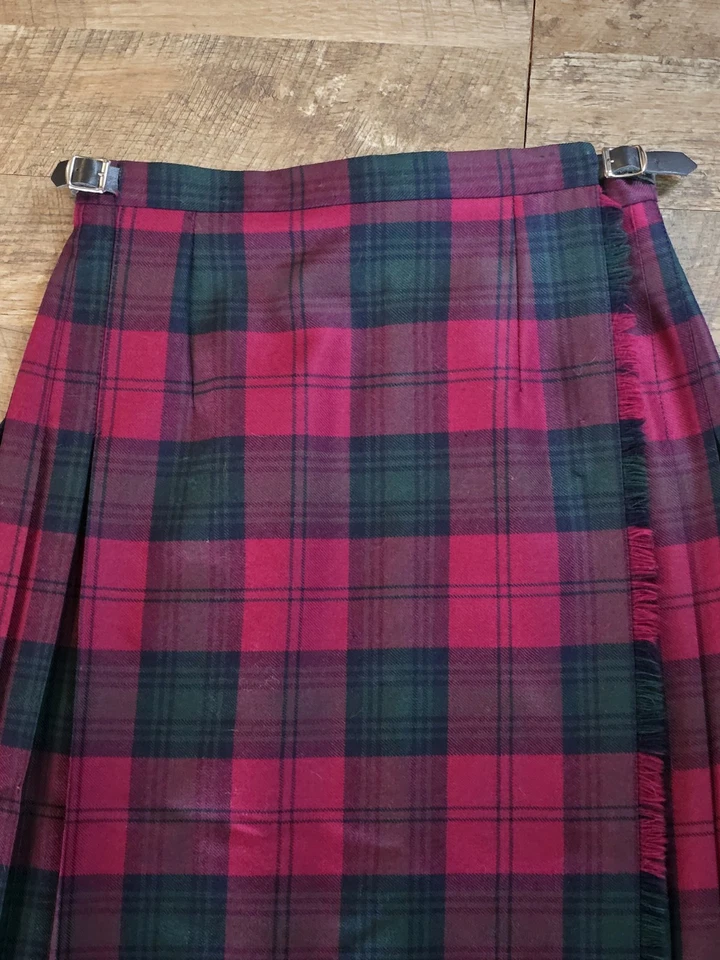 Falda De Colección Blarney Woolen Mills Para Mujer 14 Royal Stewart Rojo Tartán Escocés Kilt Foto 3 de 4