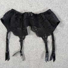 Victoria's Secret Black Lace Garter Belt Women's Small Adjustable Straps Bow