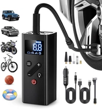 Tire Inflator Portable Air Compressor, 150PSI Cordless Air Pump for Car Tires, 4