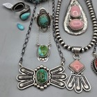Sterling Navajo Jewelry Lot Turquoise Spiny Conch 16pc Native American Southwest — photo 5