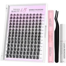 Lash Clusters Kit Eyelash Extensions Thin & Invisible Band Individual False Eyel