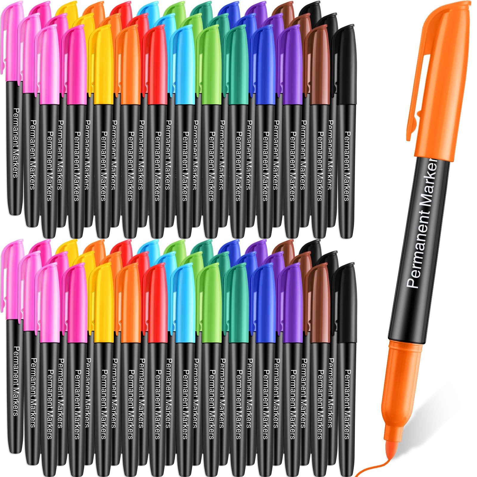 Bulk 12 Assorted Colorful Markers Fine Point ...