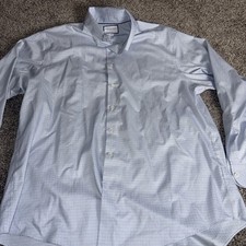 Charles Tyrwhitt Long Sleeve Non Iron 18/ 38 Micro Pattern Men's Blue