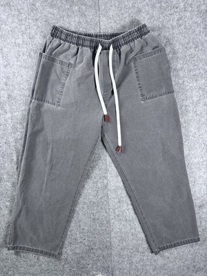 Kidoriman Men's Size 4XL Gray Wide Leg Japanese Pokku 2.0 Streetwear Baggy Pants
