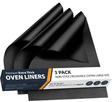 3 Pack Oven Liners for Bottom of Oven - Large Heavy Duty Mats (16.25”Lx23”W)