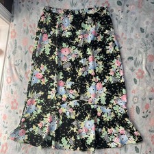 Sag Harbor Vintage 90s Floral Midi Skirt 14 Fairy Grunge Retro Whimsical Cottage