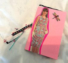Junk Journal Pink 1960 s Lady Handmade Ephemera Embellished Tassel 20 pgs. Tuck