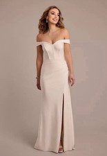 White Wedding Dress Size 8 Brand New Open Slit Off The Shoulder Dress
