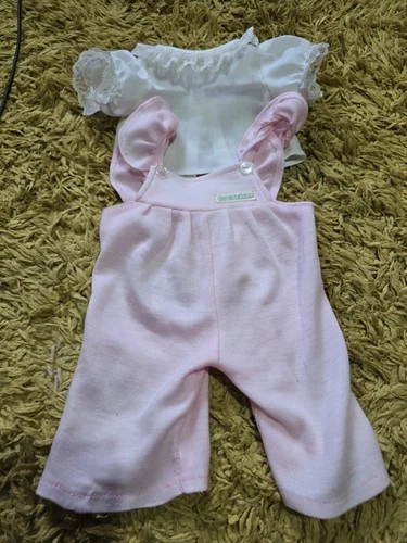 vintage Cabbage patch kid jesmar Spain baby pink overalls/dungarees set outfit