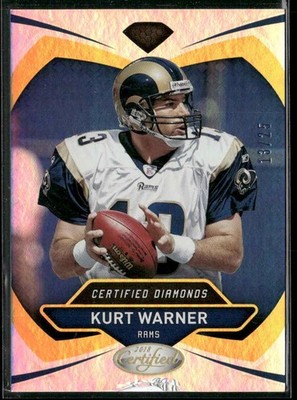 2018 Panini Certified #18 Kurt Warner Certified Diamonds Mirror Gold #/25