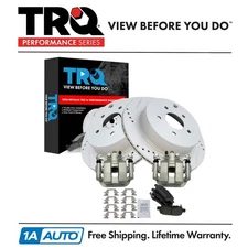 TRQ Rear Semi-Metallic Brake Pad, Rotor & Caliper Kit for Nissan Quest Murano