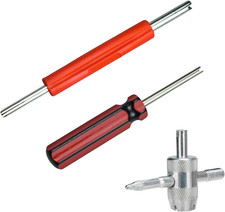 3PCS Tire Valve Stem Removal Tool Kit, Includes Single Double Heads Valve C...