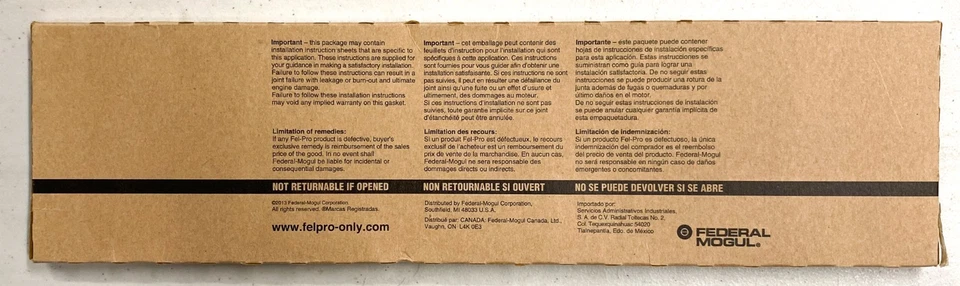 Fuel Injection Plenum Gasket Set Fel-Pro MS 94566 Chrysler Dodge Eagle Plymouth - Image 4 of 4