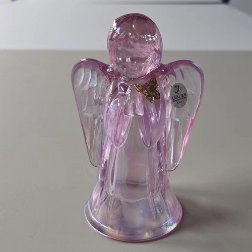 Fenton Handmade Pink Glass Angel Figurine Decorative Art Glass USA
