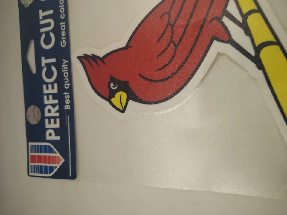 NUEVA Calcomanía Wincraft MLB St. Louis Cardinals 4" x 4" ROJA Corte Perfecto ~BIRD ON BAT~ Foto 3 de 4